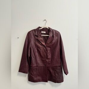 Preston & York Burgundy Leather Jacket